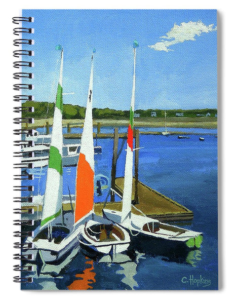 Chatham Harbor Boats Chatham Cape Cod Massachusetts - Spiral Notebook