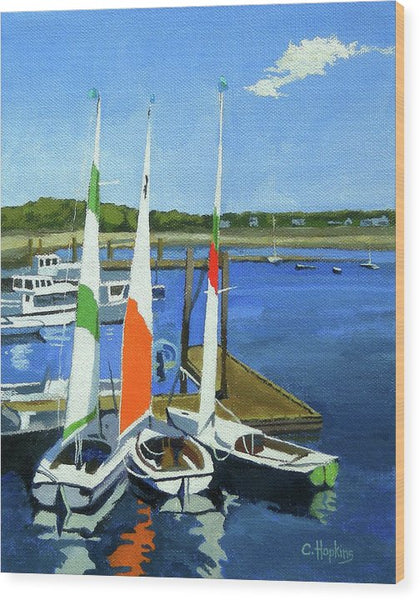 Chatham Harbor Boats Chatham Cape Cod Massachusetts - Wood Print