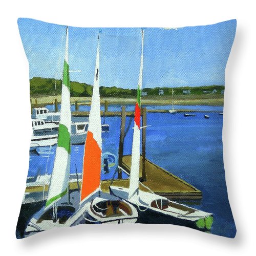 Chatham Harbor Boats Chatham Cape Cod Massachusetts - Throw Pillow