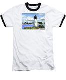 Goat Island Lighthouse Newport Rhode Island - Baseball T-Shirt