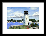 Goat Island Lighthouse Newport Rhode Island - Framed Print
