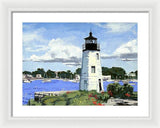 Goat Island Lighthouse Newport Rhode Island - Framed Print