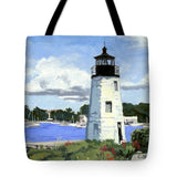 Goat Island Lighthouse Newport Rhode Island - Tote Bag