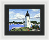 Goat Island Lighthouse Newport Rhode Island - Framed Print