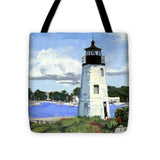 Goat Island Lighthouse Newport Rhode Island - Tote Bag