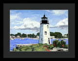 Goat Island Lighthouse Newport Rhode Island - Framed Print