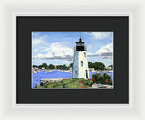 Goat Island Lighthouse Newport Rhode Island - Framed Print