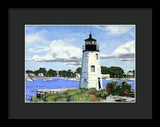 Goat Island Lighthouse Newport Rhode Island - Framed Print