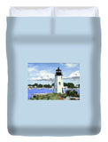 Goat Island Lighthouse Newport Rhode Island - Duvet Cover