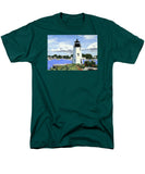 Goat Island Lighthouse Newport Rhode Island - Men's T-Shirt  (Regular Fit)