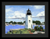 Goat Island Lighthouse Newport Rhode Island - Framed Print