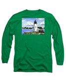 Goat Island Lighthouse Newport Rhode Island - Long Sleeve T-Shirt