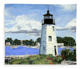 Goat Island Lighthouse Newport Rhode Island - Blanket