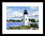 Goat Island Lighthouse Newport Rhode Island - Framed Print