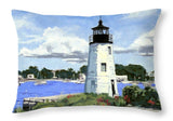 Goat Island Lighthouse Newport Rhode Island - Throw Pillow