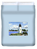 Goat Island Lighthouse Newport Rhode Island - Duvet Cover