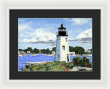 Goat Island Lighthouse Newport Rhode Island - Framed Print