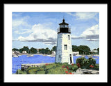 Goat Island Lighthouse Newport Rhode Island - Framed Print