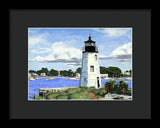 Goat Island Lighthouse Newport Rhode Island - Framed Print