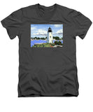 Goat Island Lighthouse Newport Rhode Island - Men's V-Neck T-Shirt