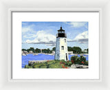 Goat Island Lighthouse Newport Rhode Island - Framed Print
