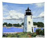 Goat Island Lighthouse Newport Rhode Island - Tapestry