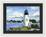 Goat Island Lighthouse Newport Rhode Island - Framed Print