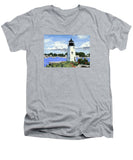 Goat Island Lighthouse Newport Rhode Island - Men's V-Neck T-Shirt