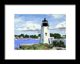 Goat Island Lighthouse Newport Rhode Island - Framed Print