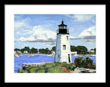 Goat Island Lighthouse Newport Rhode Island - Framed Print