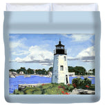 Goat Island Lighthouse Newport Rhode Island - Duvet Cover