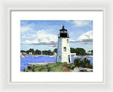 Goat Island Lighthouse Newport Rhode Island - Framed Print