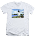 Goat Island Lighthouse Newport Rhode Island - Men's V-Neck T-Shirt