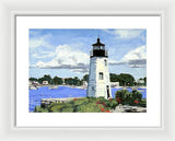 Goat Island Lighthouse Newport Rhode Island - Framed Print