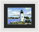 Goat Island Lighthouse Newport Rhode Island - Framed Print