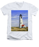 Great Point Lighthouse Nantucket Massachusetts - Men's V-Neck T-Shirt