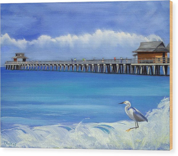 Naples Pier Naples Florida - Wood Print