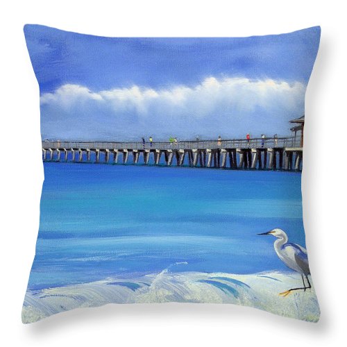Naples Pier Naples Florida - Throw Pillow