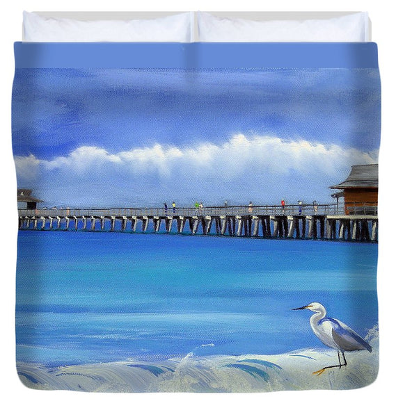 Naples Pier Naples Florida - Duvet Cover
