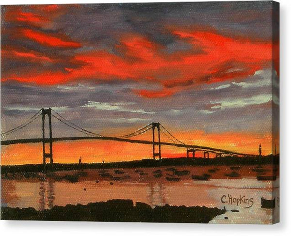 Newport Bridge Newport Rhode Island - Canvas Print