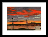 Newport Bridge Newport Rhode Island - Framed Print
