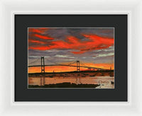 Newport Bridge Newport Rhode Island - Framed Print