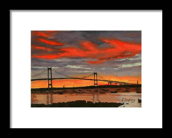 Newport Bridge Newport Rhode Island - Framed Print
