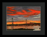 Newport Bridge Newport Rhode Island - Framed Print