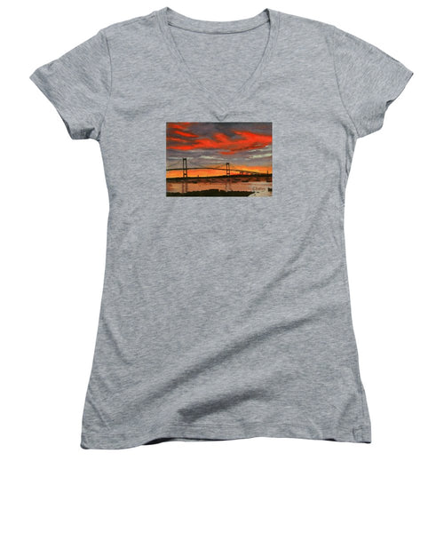 Newport Bridge Newport Rhode Island - Women's V-Neck