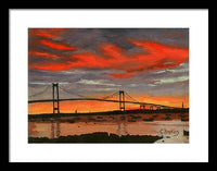 Newport Bridge Newport Rhode Island - Framed Print