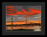 Newport Bridge Newport Rhode Island - Framed Print