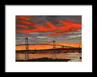 Newport Bridge Newport Rhode Island - Framed Print