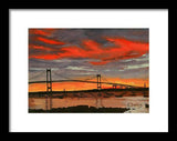 Newport Bridge Newport Rhode Island - Framed Print
