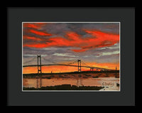 Newport Bridge Newport Rhode Island - Framed Print